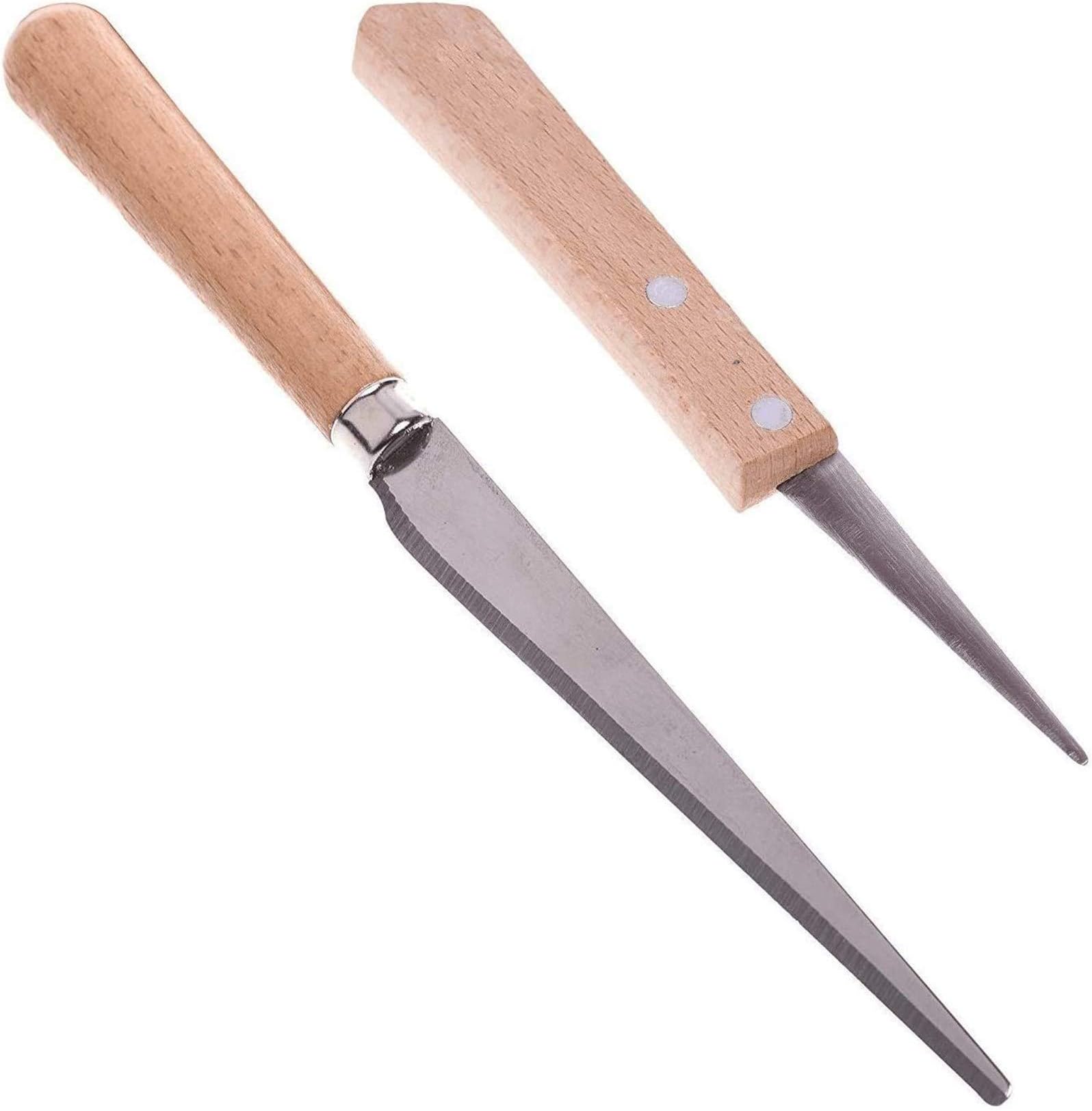 2pcs-Wooden Handle Fettling Knife for Pottery/Sculpting/Ceramic/Polymer Clay Carving Modeling Craft Art DIY Tools