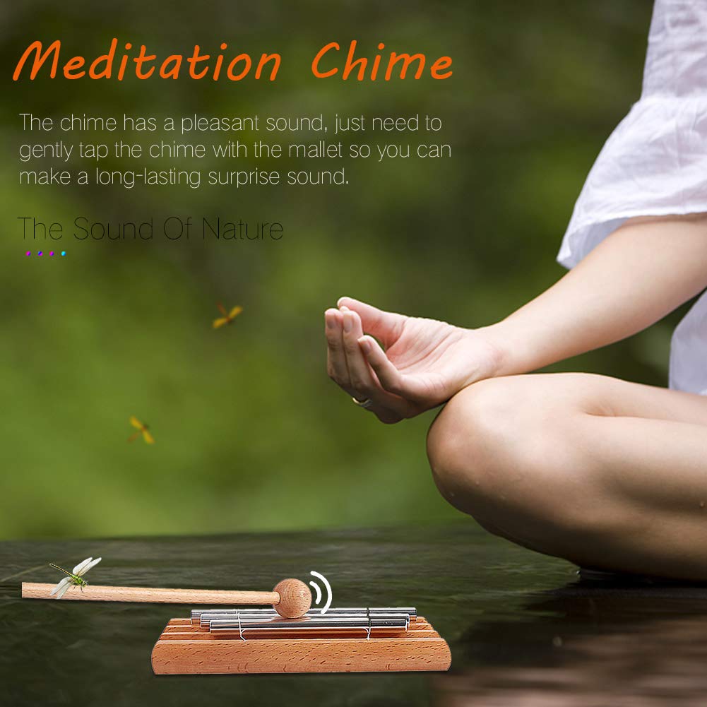 MOVKZACV Meditationsklingel, Trio, Glocke für Meditation, Klassenzimmer, Glocke mit Schlägel und Tuch, Schlaginstrument für Gebet, Yoga, Zenergy