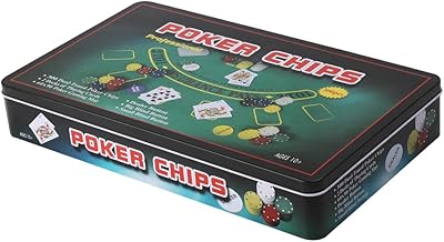 ADEPTNA Professional Casino Style Texas Holdem 300 Piece Dual Toned Poker Chips and Blackjack Game with Blackjack playing ...