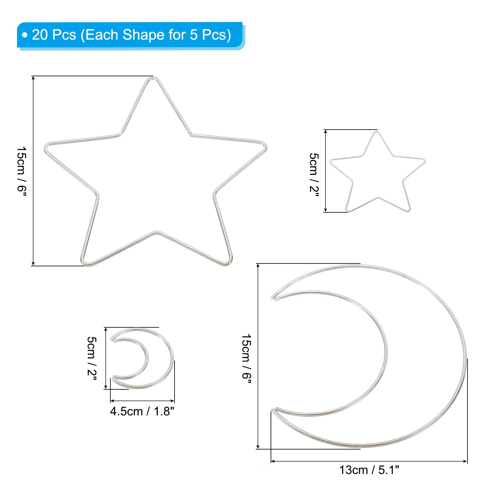 PATIKIL 2Inch/ 6Inch Metal Floral Hoop Set - Image 2