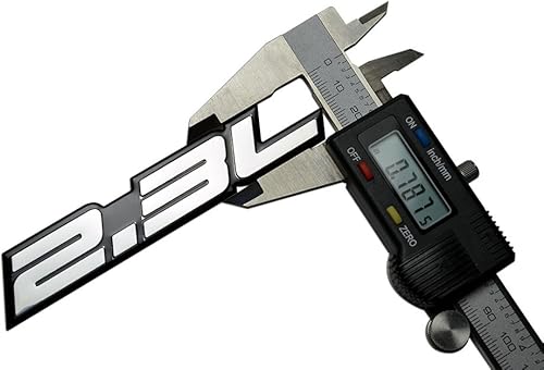 Miniatura 4 de Placa de identificación con emblema de automóvil de aluminio real altamente pulido, 2.3 litros en relieve plateado sobre negro y altamente pulido,