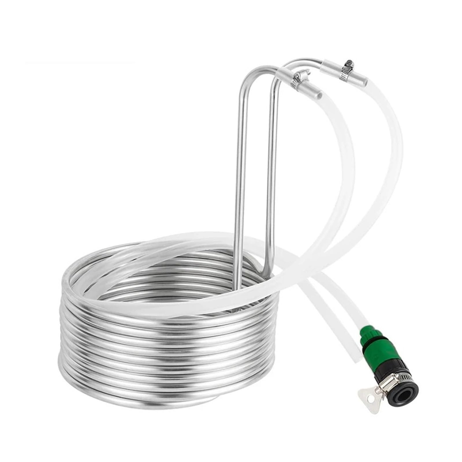 Enfriador de mosto de inmersión con serpentín de enfriamiento de acero inoxidable, intercambiador de calor for cerveza/vino, for elaboración casera Respuesta rápida, calefacción eficiente