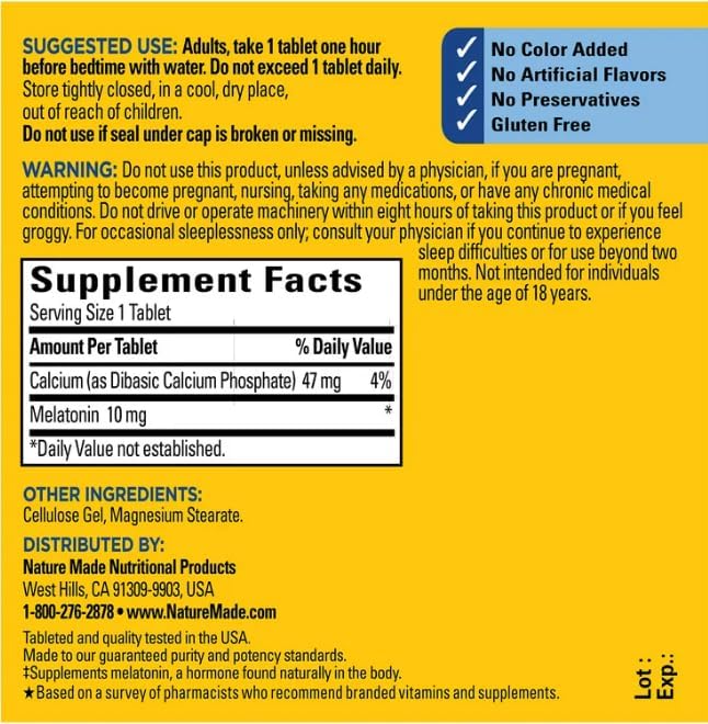 Miniatura 6 de Tabletas de melatonina de 10 mg extra fuertes, ayuda para dormir 100% libre de drogas, 70 unidades y marcapáginas de regalo YOLOMOLO