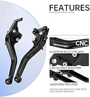 Vista 3 de Para Yamaha MT-07 FZ-07 FZ07 MT07 FZ 07 2014 2023 motocicleta ajustable plegable extensible embrague palancas de freno de embrague (color: corto)