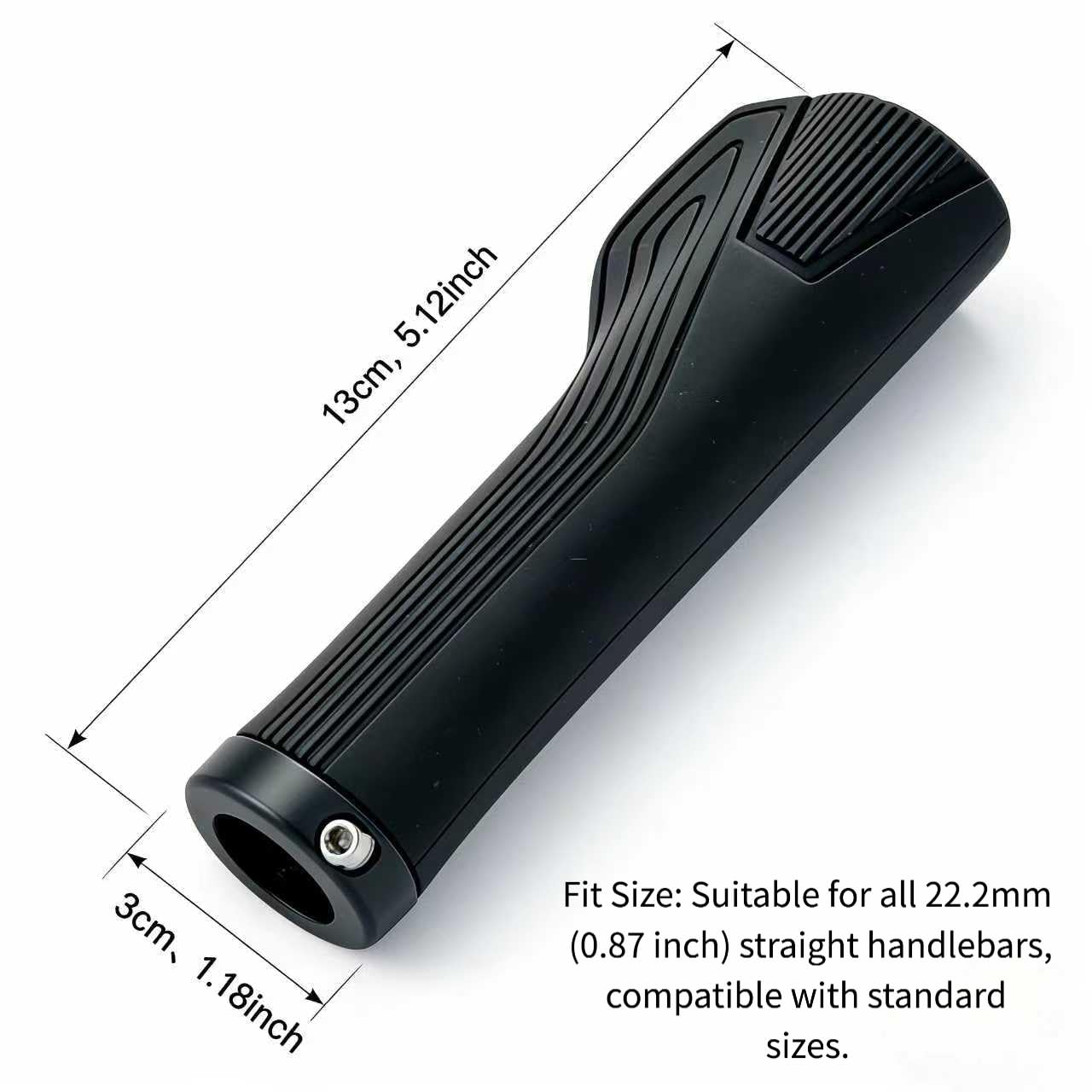 Manopole per bici e E-Bike, blocco singolo sul manubrio della bicicletta, per BMX, MTB, City, bici pieghevole, morbida impugnatura in gomma antiscivolo, comoda ed ergonomica