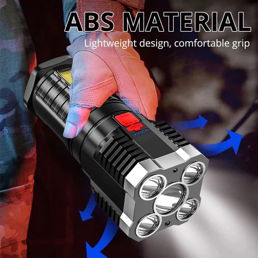 Torcia elettrica ricaricabile USB ad alta potenza|Luce da campeggio|Fanali anteriori|Luce da lavoro|Torcia LED