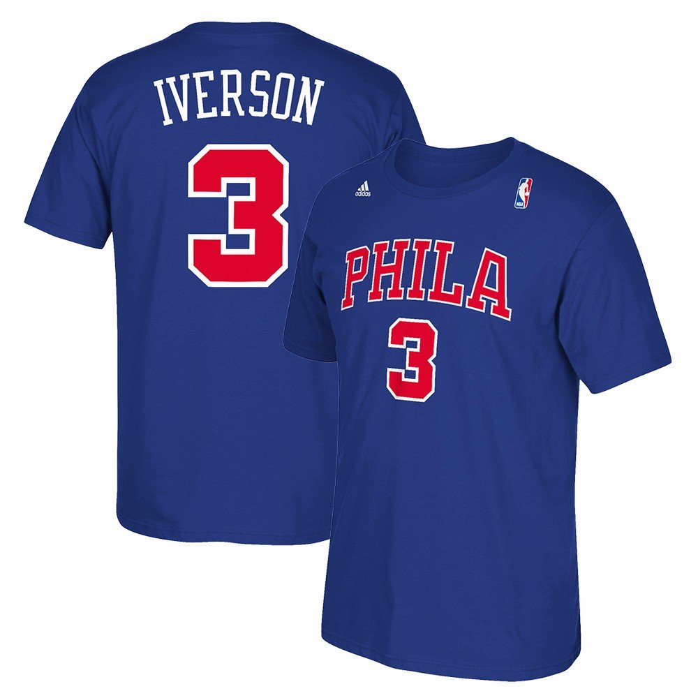 Philadelphia 76ers Sixers Adidas Allen Iverson Throwback Blue