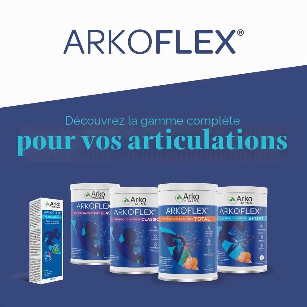 ARKOPHARMA ARKOFLEX DOLEXPERT colageno sabor naranja – produit multifonction à large champ d’application, convient à ceux qui recherchent un produit fiable au quotidien, poids 390 g et devient un alli