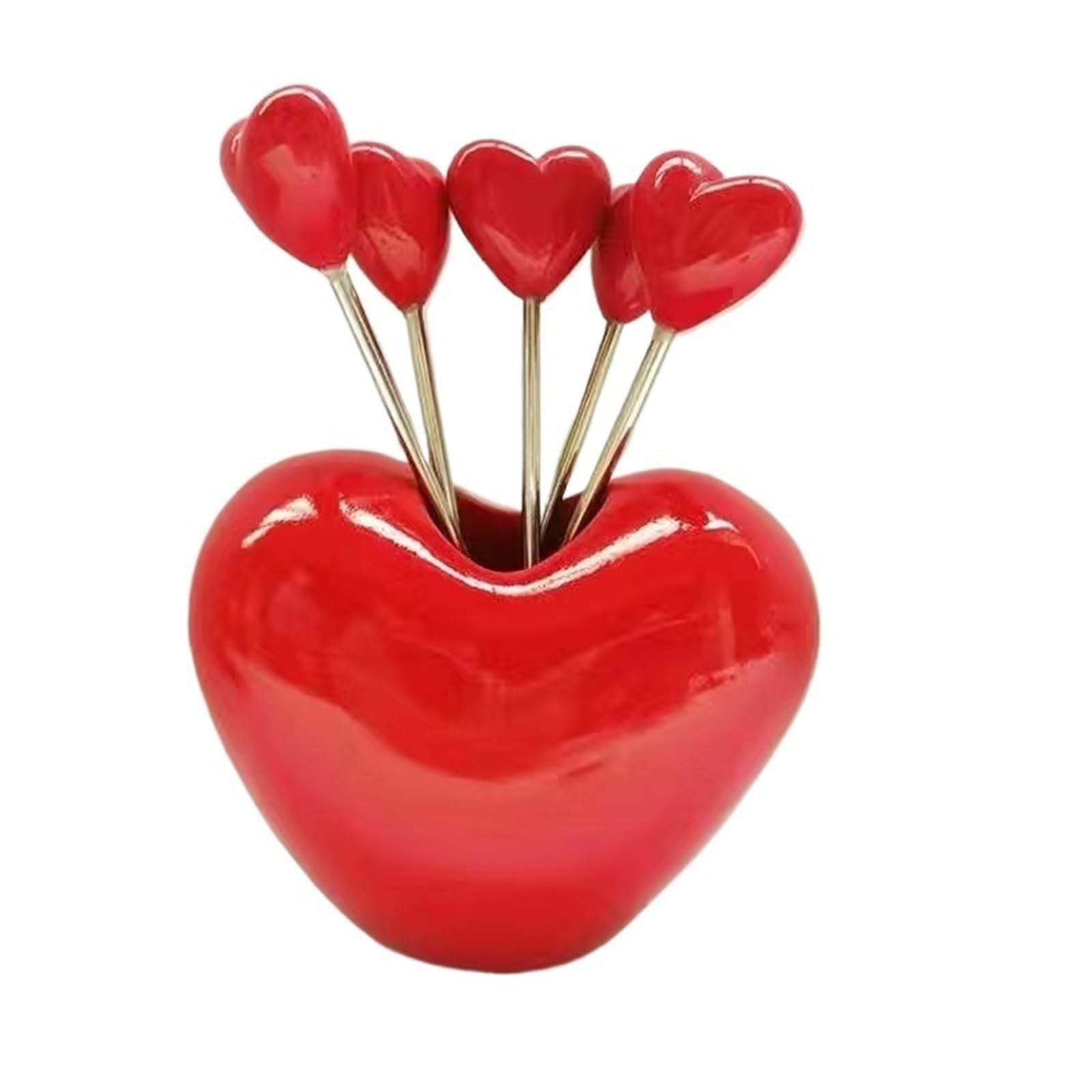 Wzptlkibad A Heart Shaped Fork, Fruit Cake Sausage Party Utensil