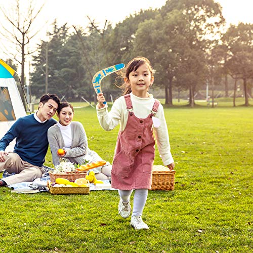 ABOOFAN 2 peças de bumerangues infantis de madeira clássicos bumerangues de retorno com arte colorid