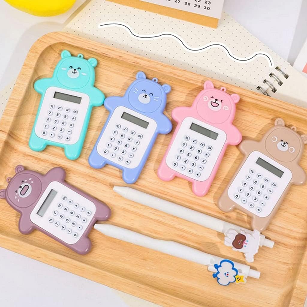 Calcolatrice da Tavolo, Calcolatrice Portatile Formato Tascabile Display a 8 Cifre Cartone Animato Mini Pulsante Sottile Calcolatrice Carina Materiale Scolastico (Color : D) (Color : D)