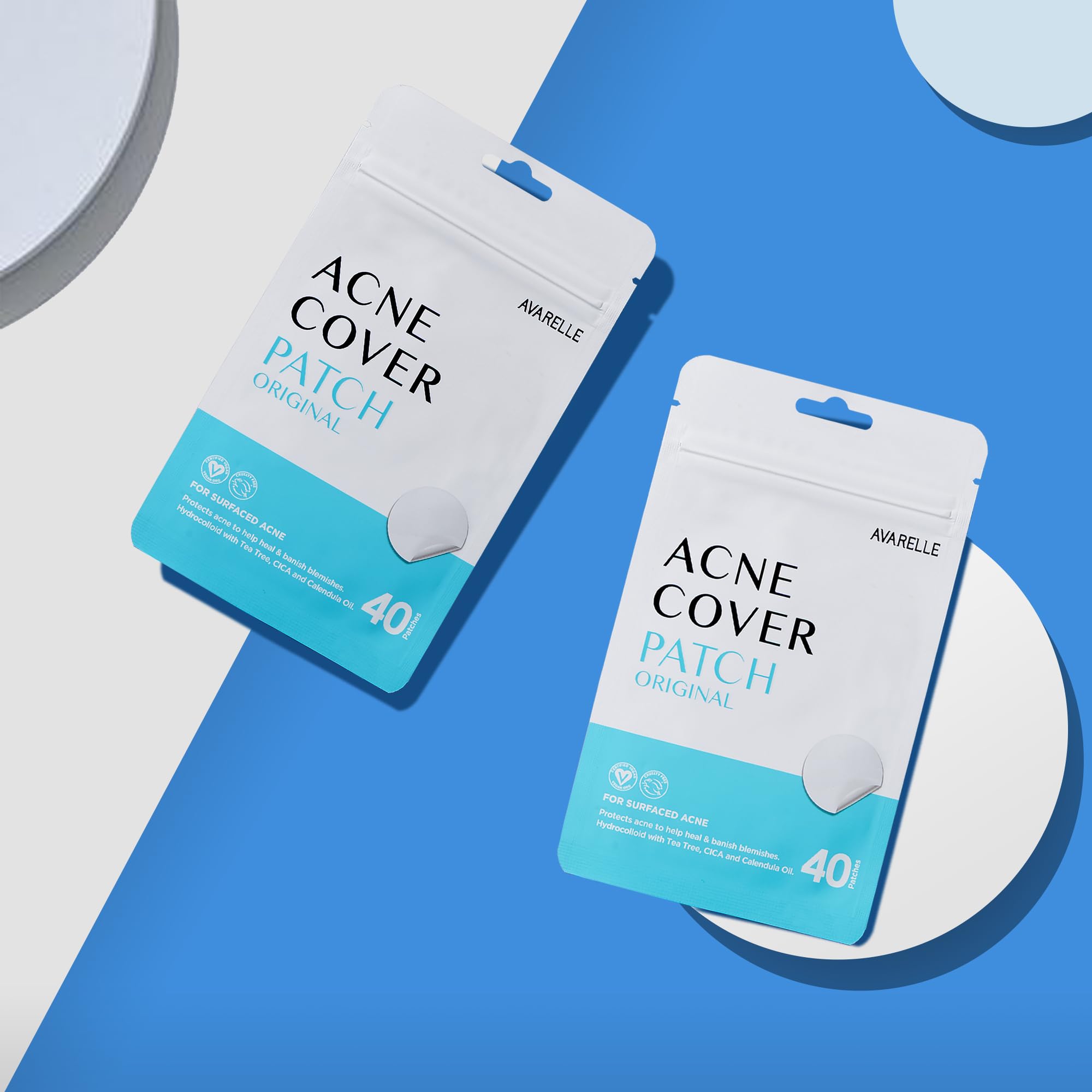 AVARELLE Pimple Patches: Cerotti brufoli viso Hydrocolloidali con Olio di Tea Tree, Anti-acne, Vegan e Cruelty-free, ideali per trattamento mirato di brufoli e imperfezioni, skincare coreana