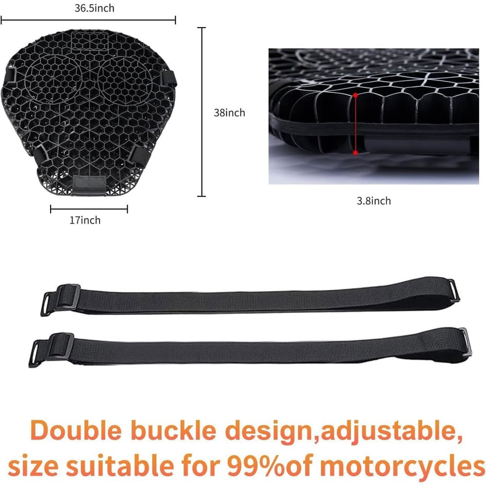 Cuscino Gel Moto per Triumph Scrambler 900 (Classic) 2024, Coprisella Scooter Confortevole Ammortizzante Imbottitura Sella Moto Traspirante 3D a Nido d'Ape