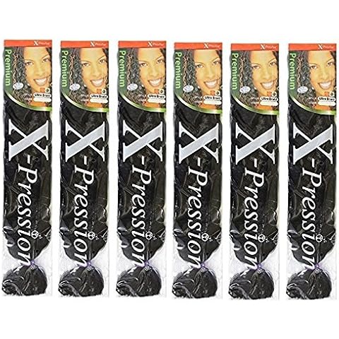 X-pression Ultra Braid Artificial Hair Extension #1B Approx. 210cm (6 PCS OFFER) Cover