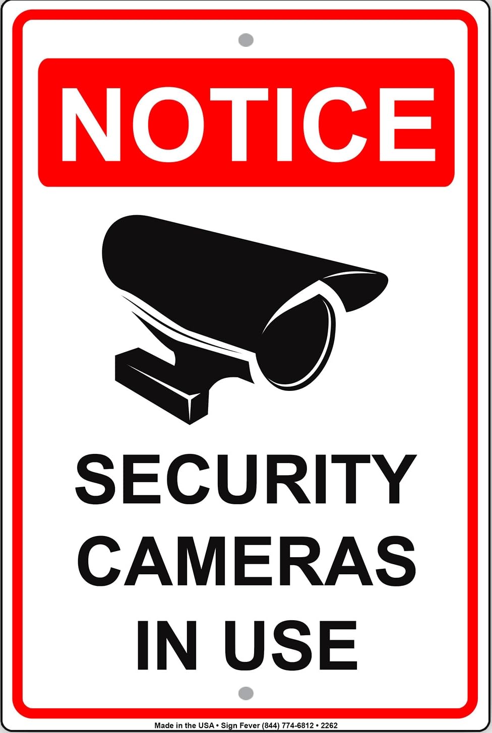 Notice Security Cameras In Use Video Surveillance Novelty Metal Sign