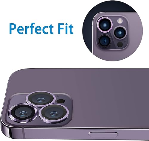 Miniatura 5 de Protector de lente de cámara compatible con iPhone 14 Pro  14 Pro Max, cubierta antiarañazos, vidrio templado 9H, protector de pantalla de cámara de
