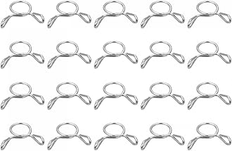 uxcell Fuel Line Hose Clips, 20pcs 7mm ID Fit 8-8.5mm OD Hose 304 Stainless Steel Water Pipe Air Tubing Spring Hose Clamps for Motorcycle Scooter