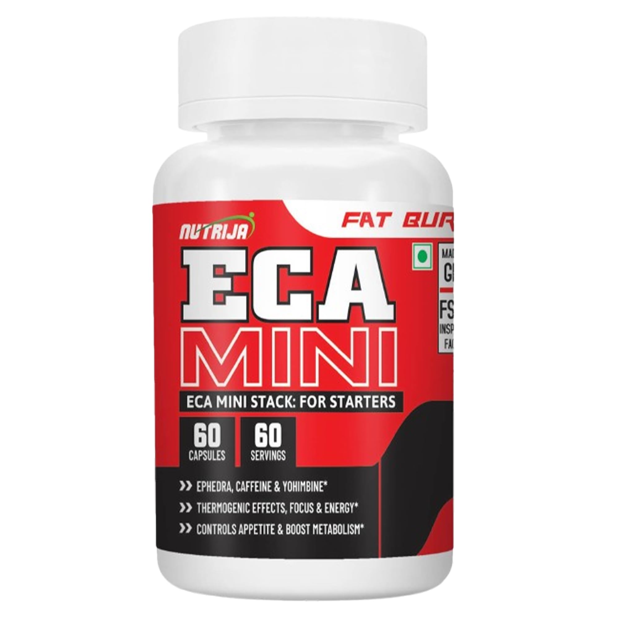 NutriJa ECA MINI STACK : Ephedra, Caffeine, Yohimbine - 60 Servings-image-11