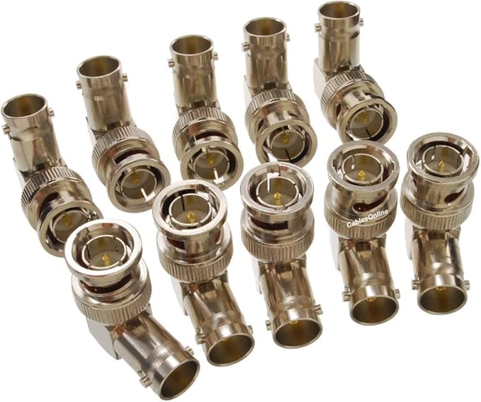 10 Adaptadores BNC Macho a Hembra 90 Grados - CablesOnline miniatura 2