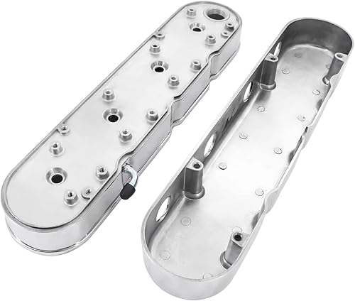 Miniatura 8 de LS - Cubiertas de válvula de aluminio fundido con aletas y soportes de bobina compatibles con Che-vy Small Block SB V8 293 325 376 427 LS1 LS2 LS3