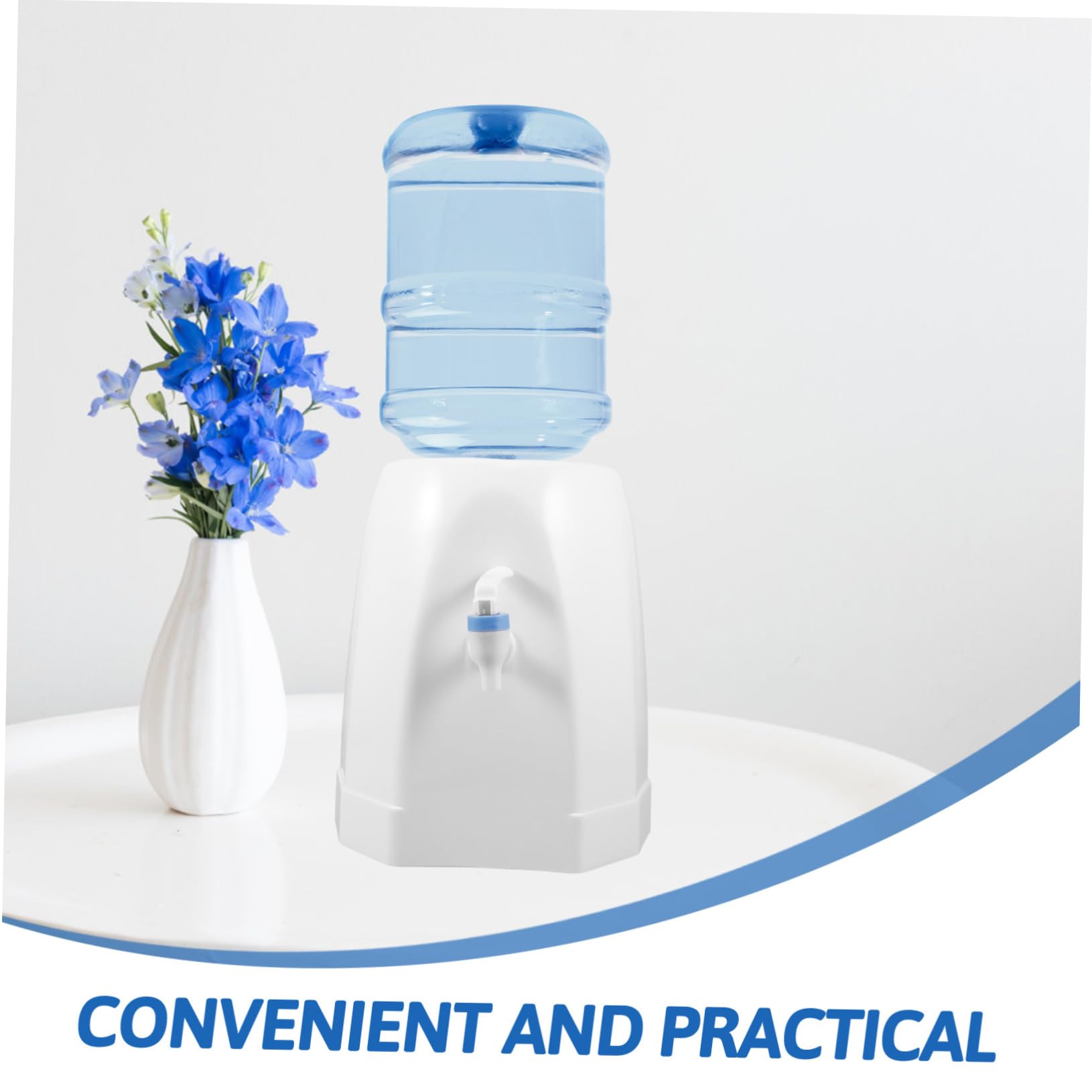 Tofficu Wasserspender und Vielseitigem Design Tisch aus Kunststoff Kleiner Kompakter mit Einfachem Wasserzugang in Elegantem Weiß für Schreibtisch und Outdoor Anwendung
