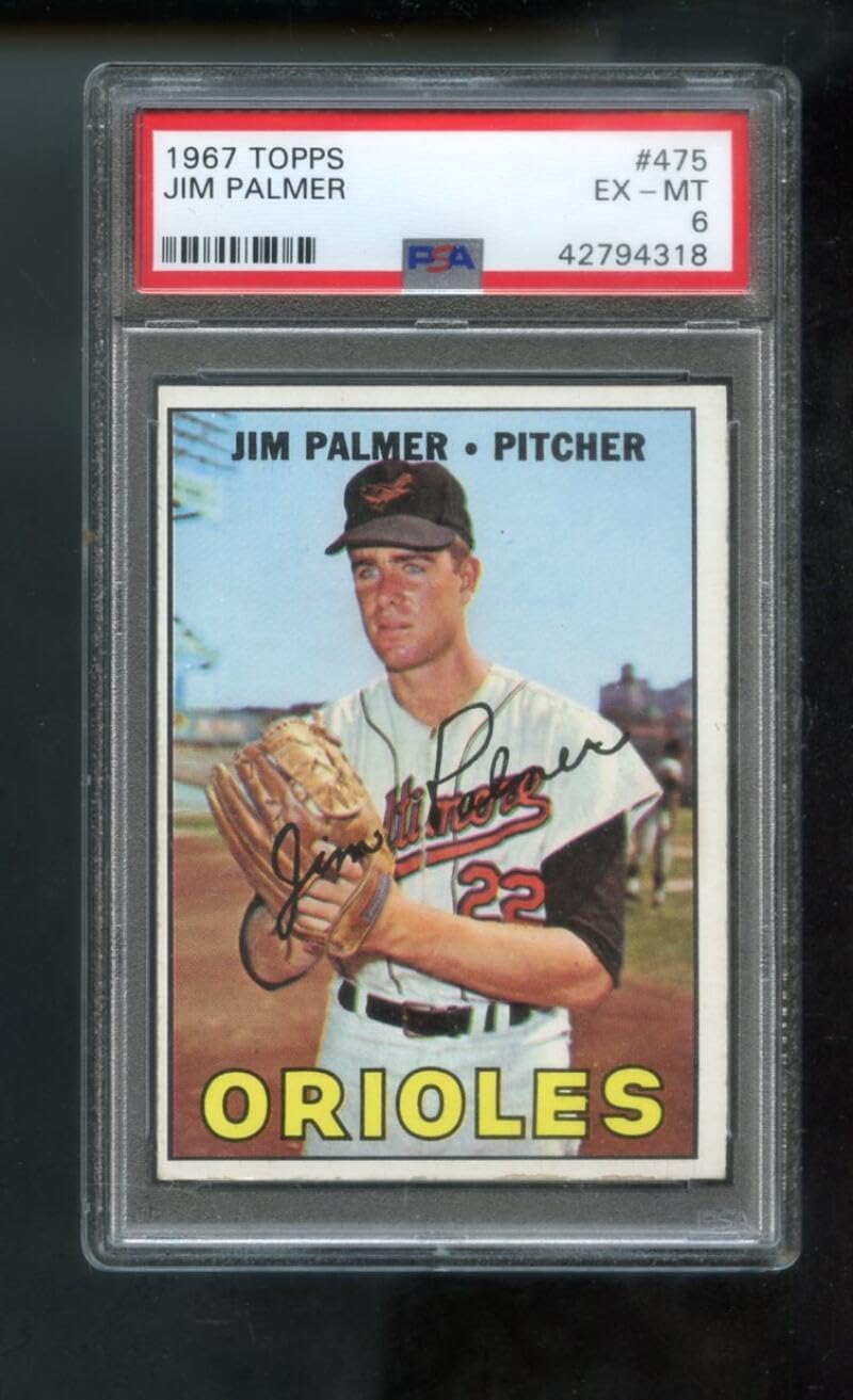 1967 Topps #475 Jim Palmer Baltimore Orioles EX-MT PSA 6 Graded Baseball Card