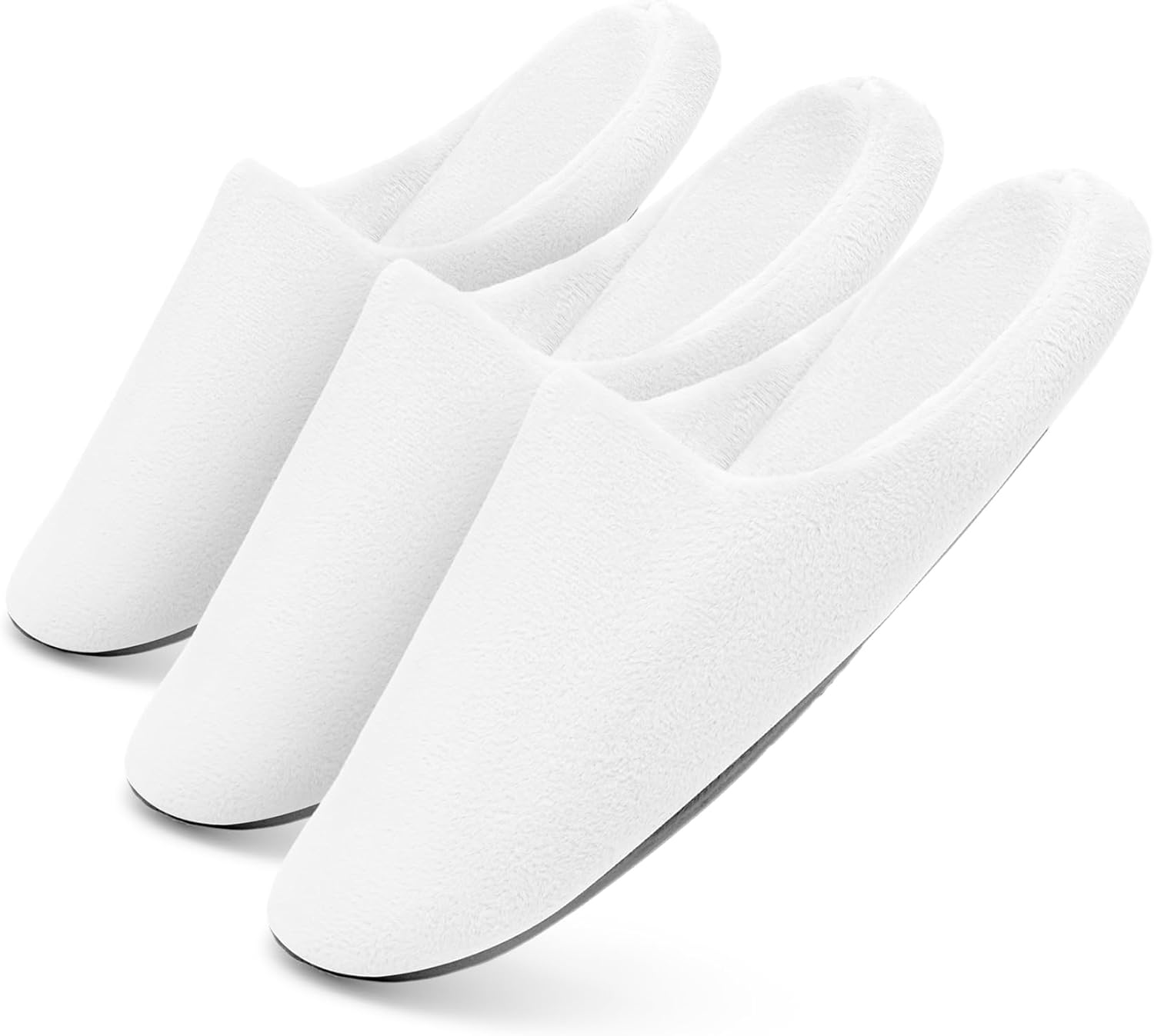 Tlizzz7 3 Pairs Cozy House Slippers - Memory Foam Indoor Bedroom Home Slippers for Women Men, House Slippers for Guests | Short Fuzzy Fluffy House Shoes | Travel Wedding Guest Hotel Spa Slippers |