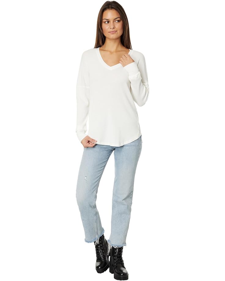 Mod-o-doc Washed Cotton Modal Thermal Long Sleeve V-Neck Tunic - #4 of 4