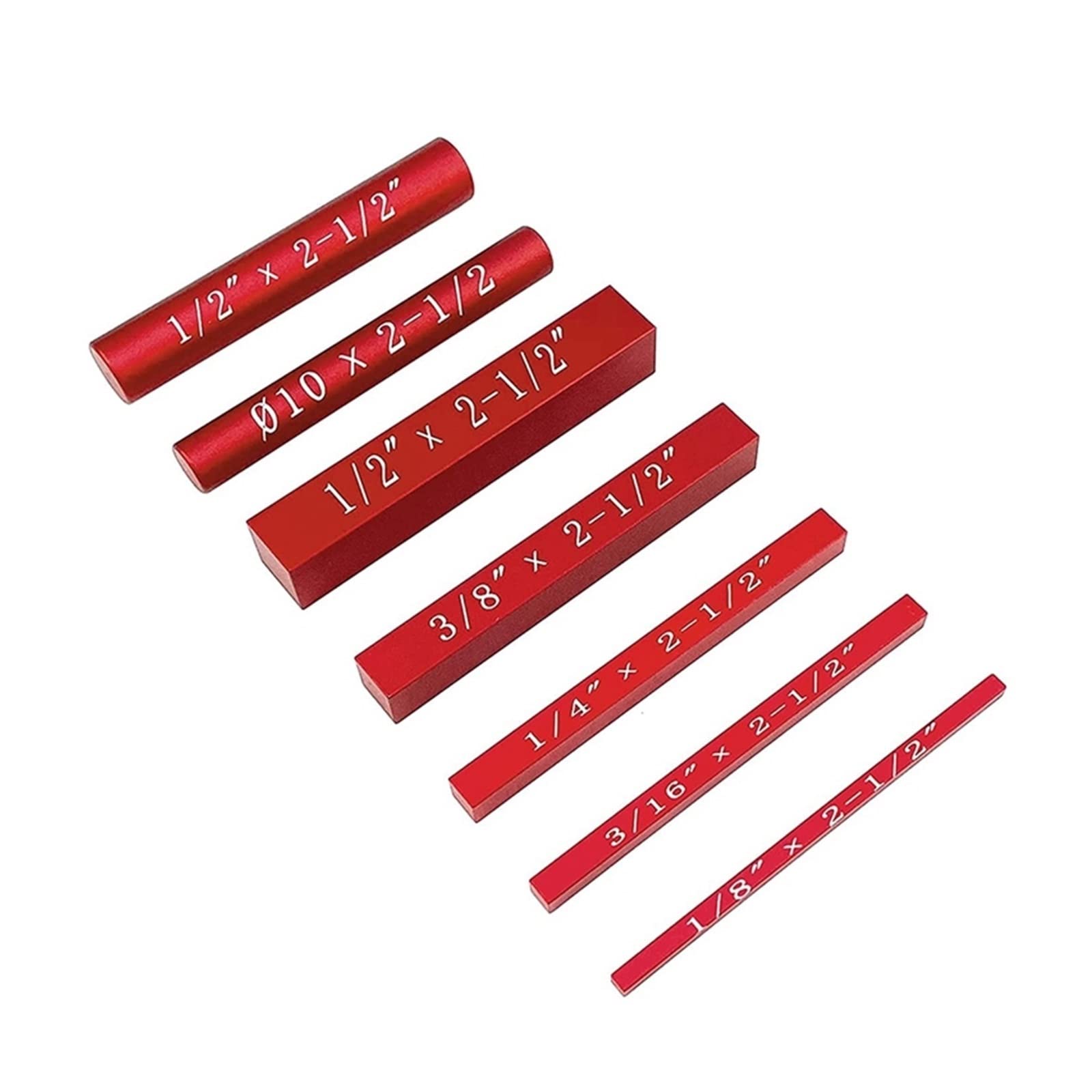Gauge Block, Aluminum Setup Blocks Height Gauge Set, 7Pcs Precision Aluminum Setup Bars for Router and Table Saw Accessories(Rosso)