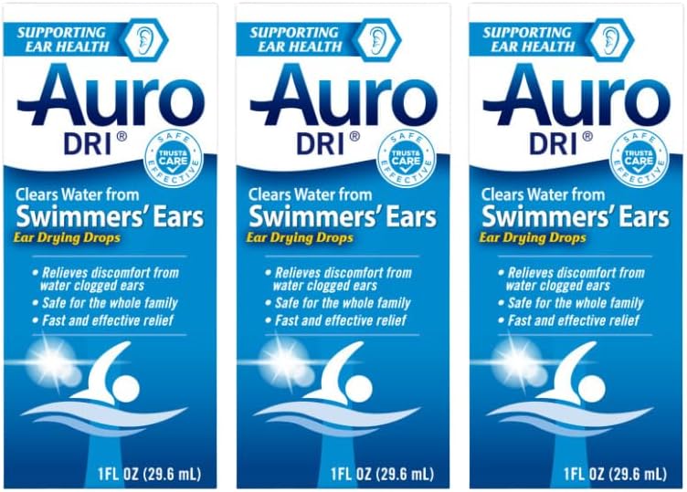 Auro-Dri Ear Water-Drying Aid, Helps Swimmers’ Ear, 1 oz. (Pack of 3)