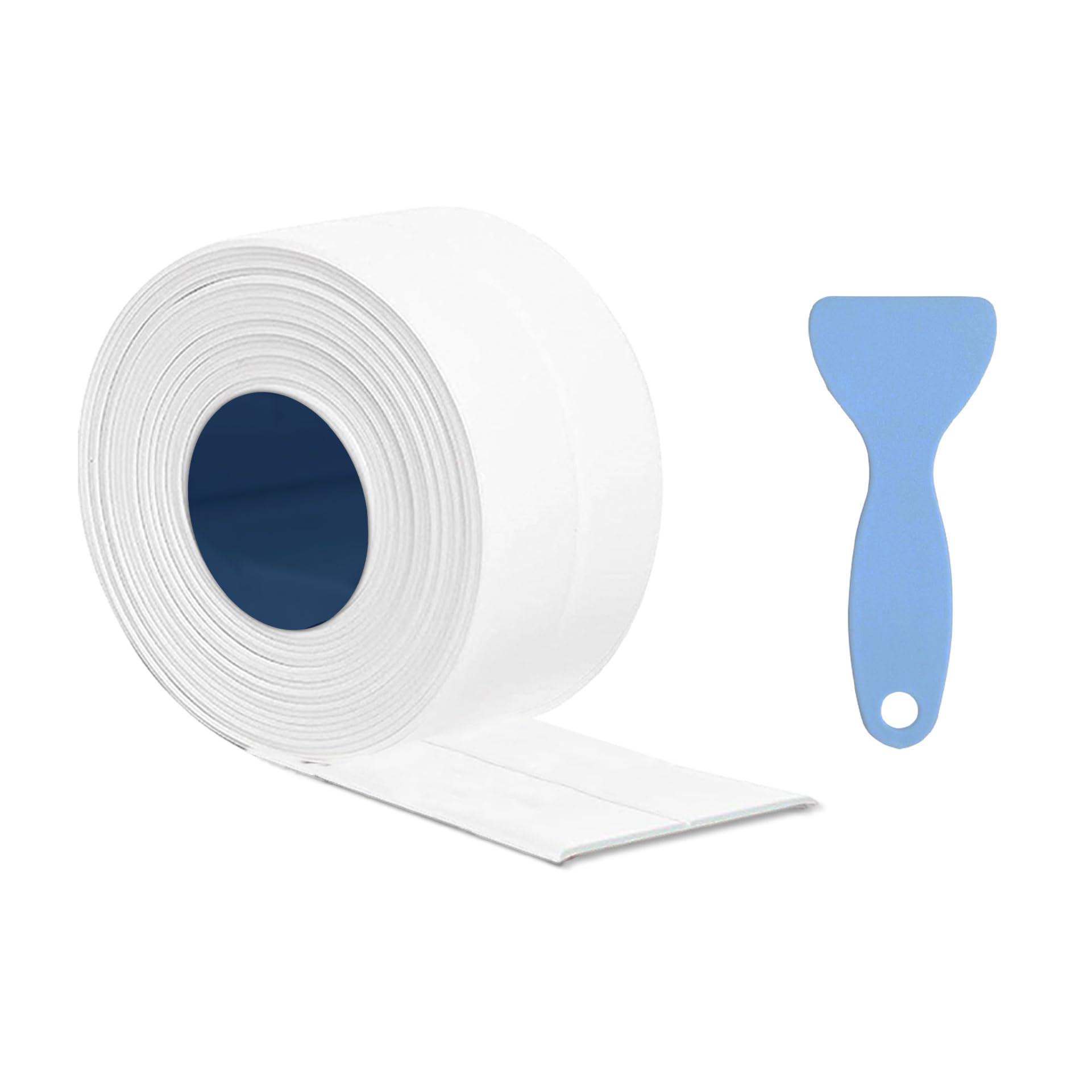 WELKIN Bath Sealant Strip | Strong Self Adhesive Pure White Caulk Tape | Waterproof Oilproof Mildewproof | Durable for Toilet, Bathtub, Kitchen, Shower, Wall Corner - DIY - 1 Tape x 38mm x 3.2m