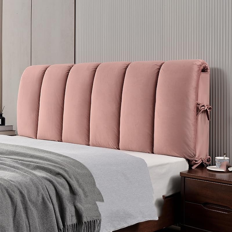 Funda para cabecero de cama con funda acolchada de terciopelo y protector extraíble a prueba de polvo