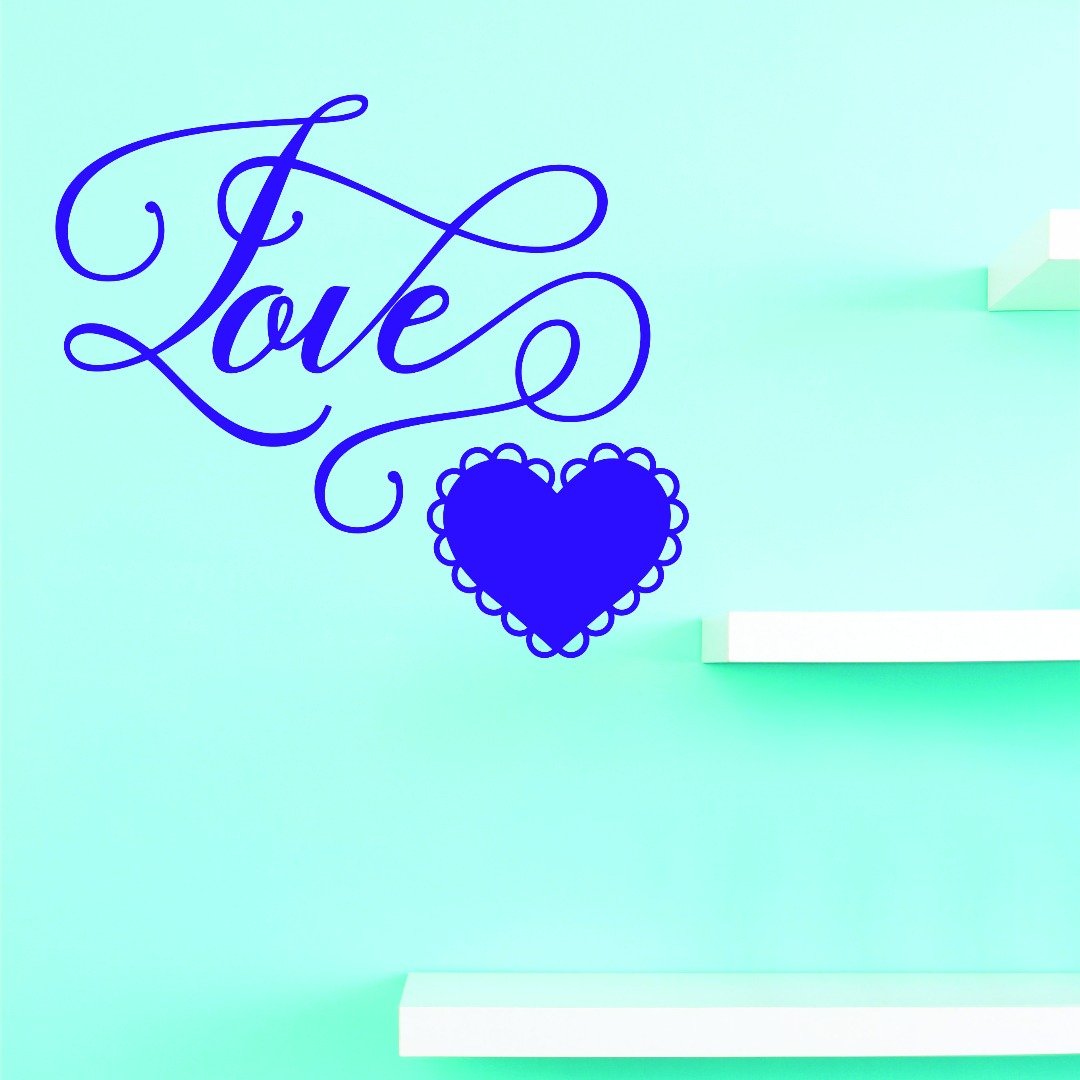 Design with Vinyl JER 1519 4 Vinyl Wall Decal Love 18X18 As Seen, 20" x 20"