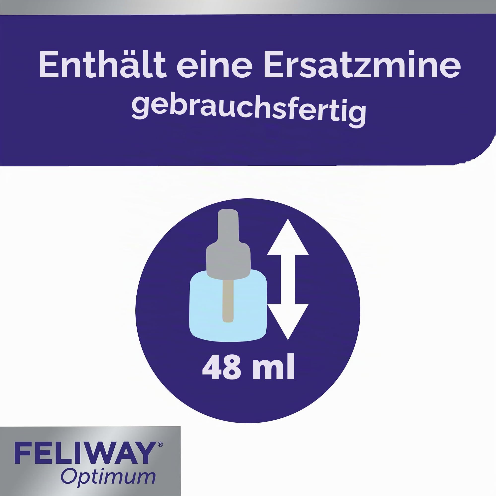 Feliway Optimum Ersatz 48 ml, Standard, 1.25 picometer, 4, One Size