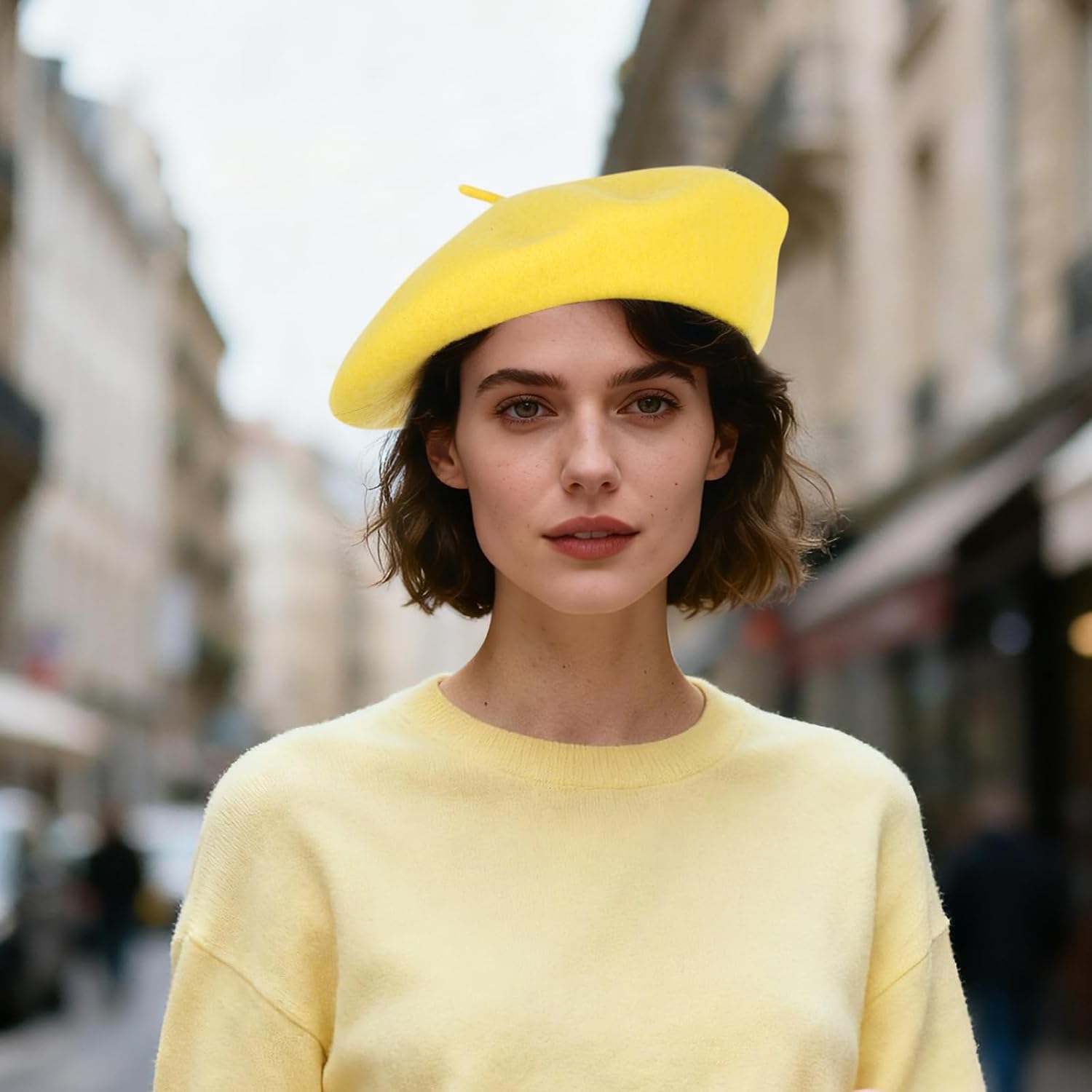 1Pcs French Beret Hats Solid Classic Beret Beanie Hats for Women Teens
