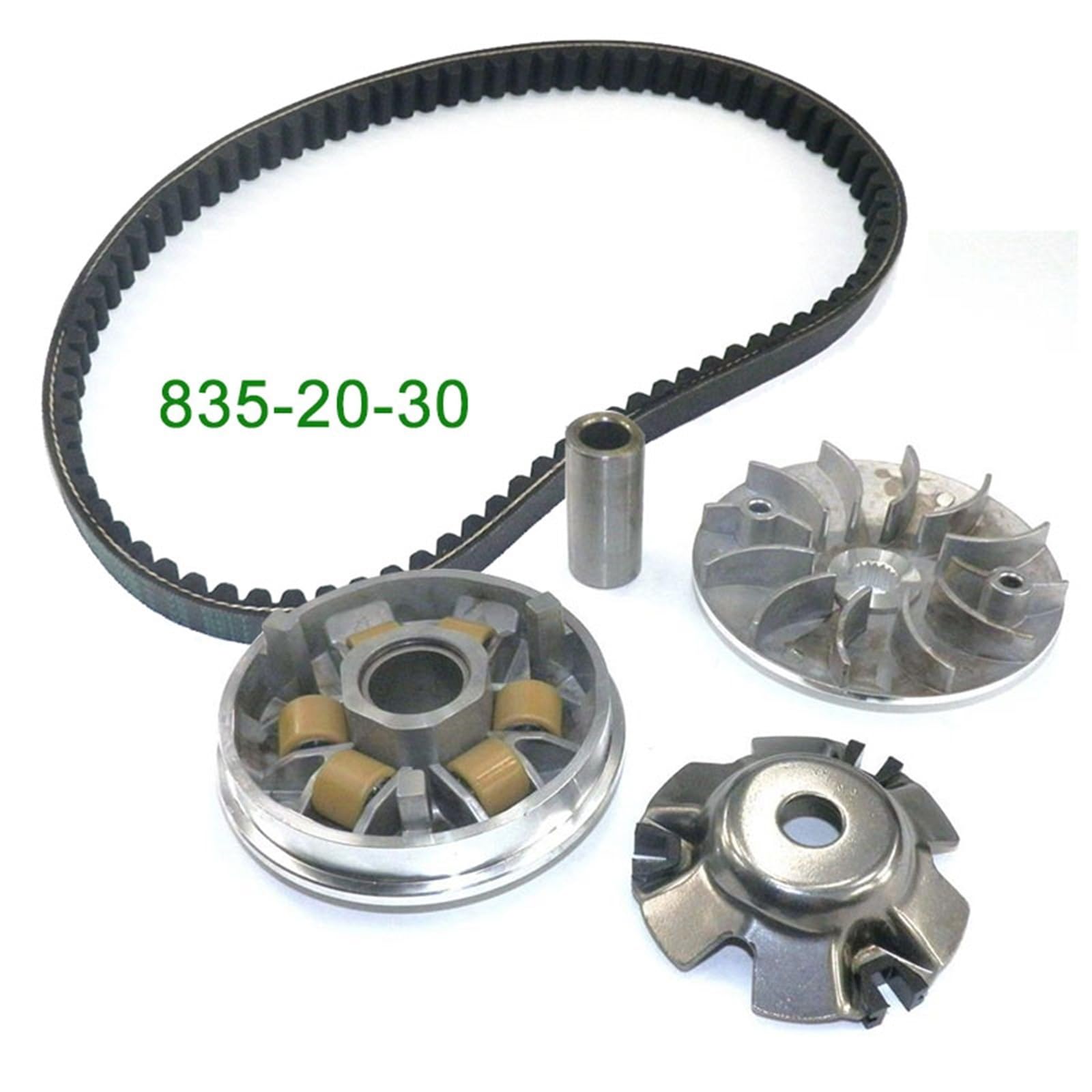 Correa Alternadora Variador Embrague Para Ventilador Motocicleta Rodillos Peso Correa Transmisión 743 20 30 Para GY6 125cc 150cc Ciclomotor ATV GO KART(835 kit)