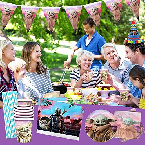 Yisscen Verjaardagsfeestset, 52-delig, feestservies, verjaardagsdecoratie voor kinderen, kinderverjaardagen, feesten… - Image 6