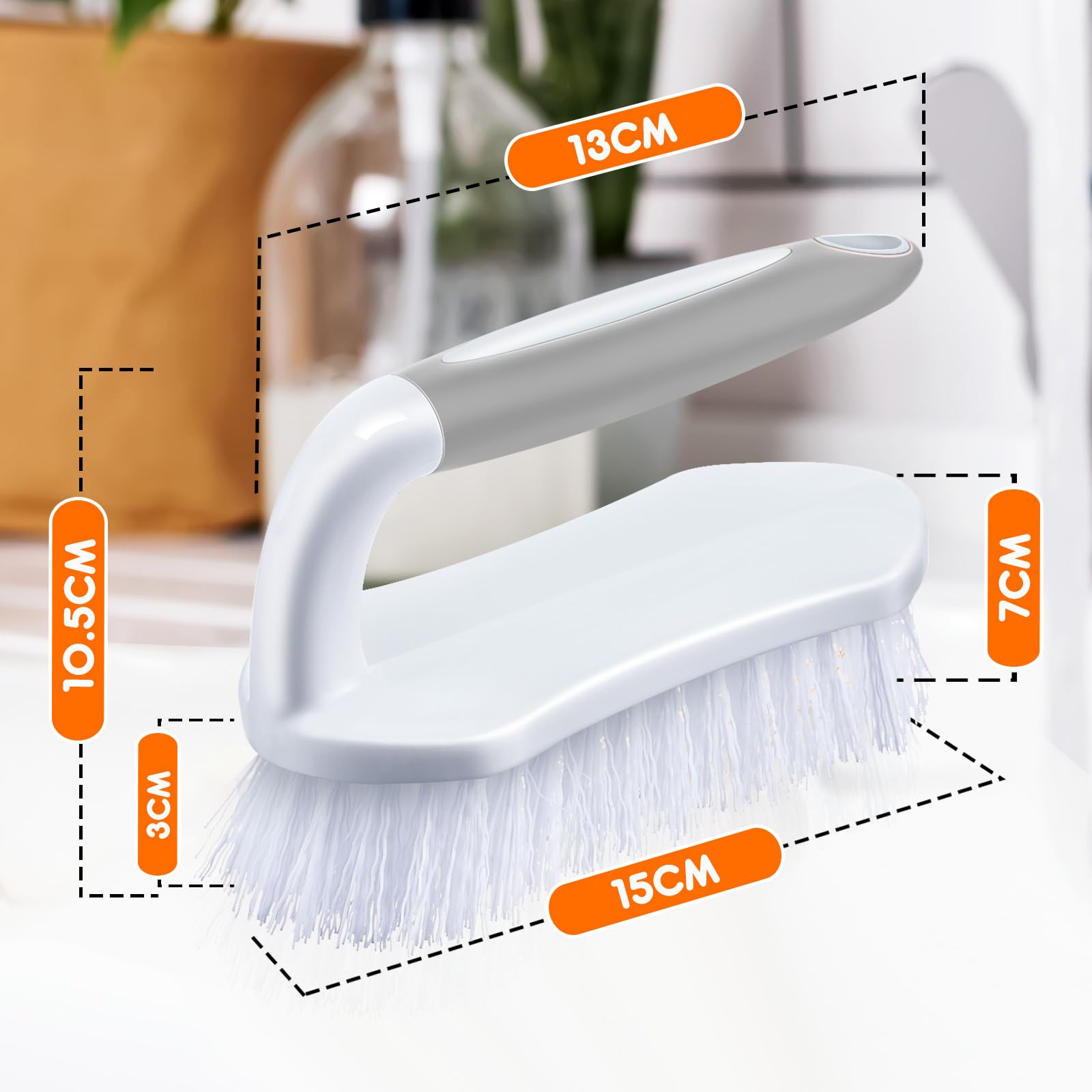 Lallisa 24 cepillos de fregado cómodos de agarrar para limpiar la ducha, cepillos resistentes a granel con cerdas rígidas flexibles para ducha, alfombras, azulejos de cocina (gris)