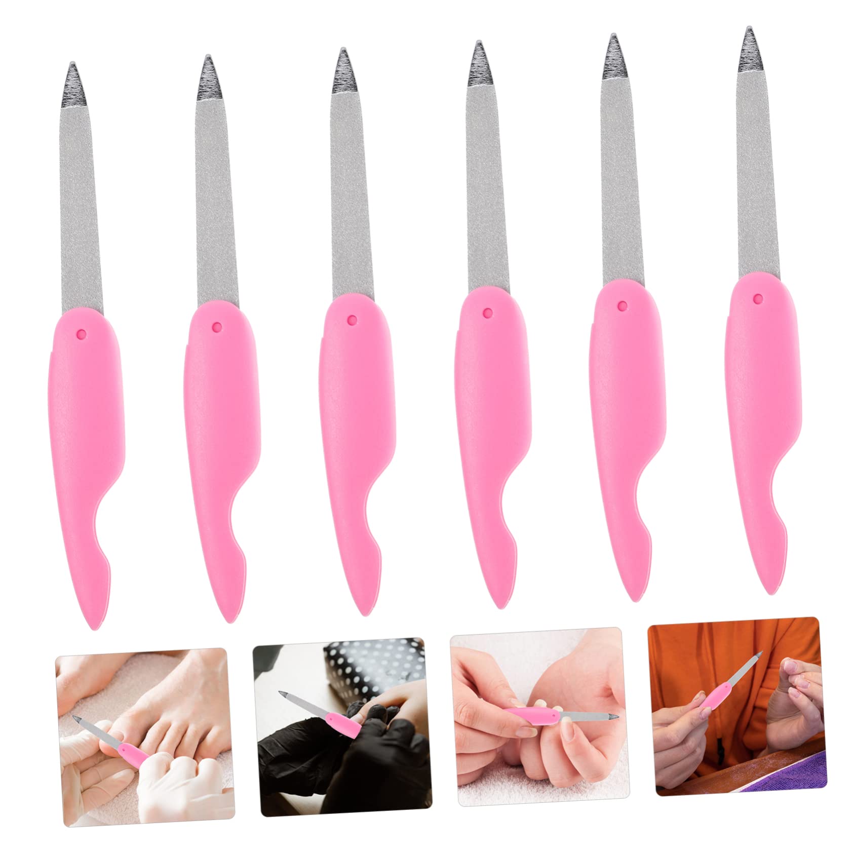 Healvian 4 Set Di Lime Per Unghie in Metallo Lime Per Unghie Pieghevoli Portatili Strisce Per La Delle Unghie Manicure E Pedicure 6 Pezzi*4