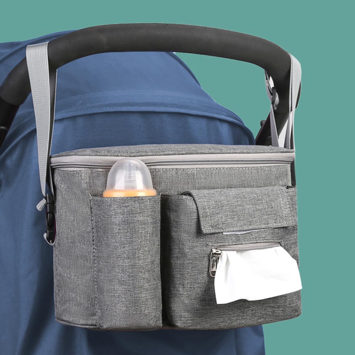 Bolsa de Suministro Multifuncional para Cochecito de Almacenamiento de y Juguetes Diseño de Manillar Antideslizante Material de Resistente