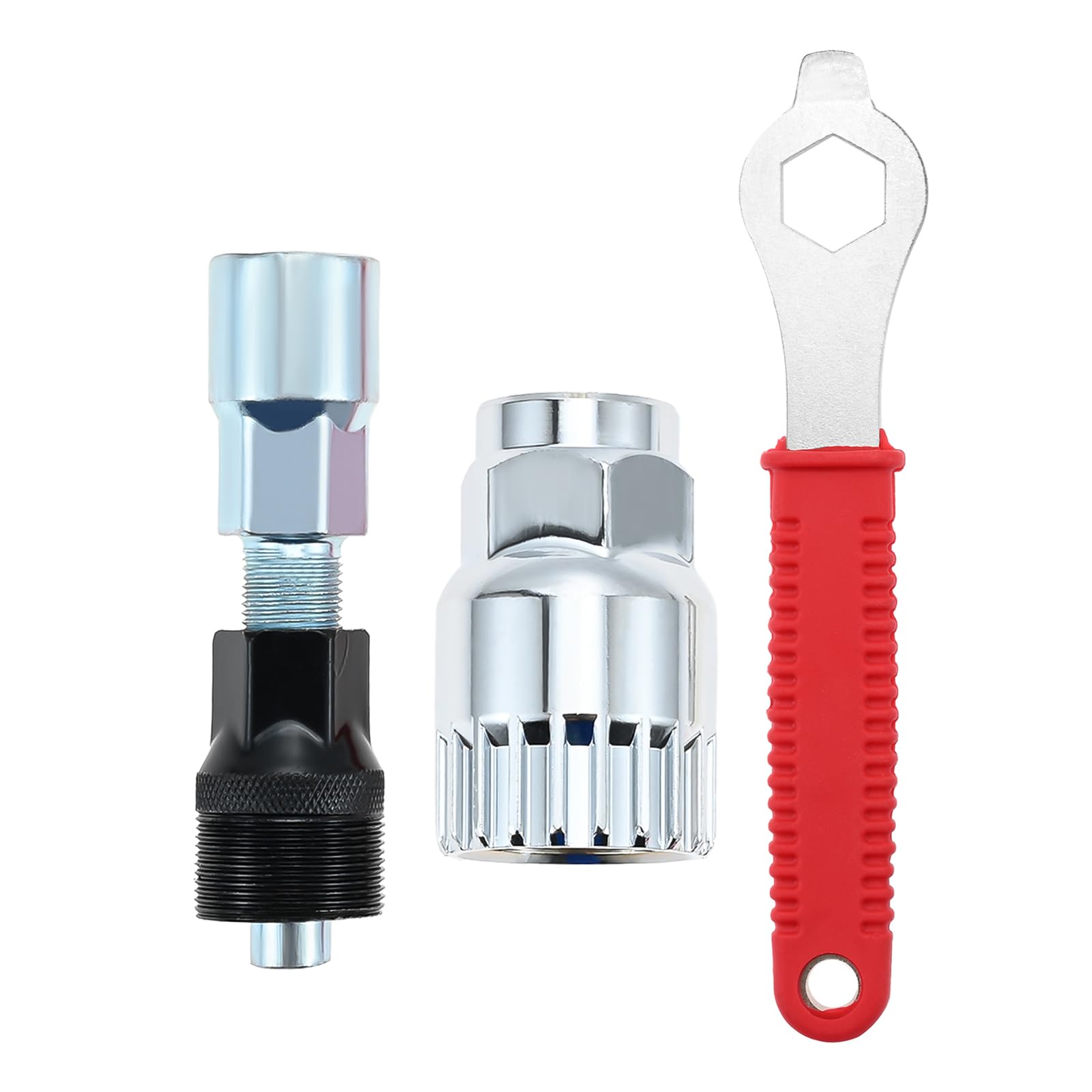 MUXSAM Sliver Bicycle Crank Extractor Puller,Bottom Bracket Remover Crank Arm Remover Spanner/Wrench Repair Tools Kit for Mountain Bike Bicycle MTB Square Threaded Crankset — image 1