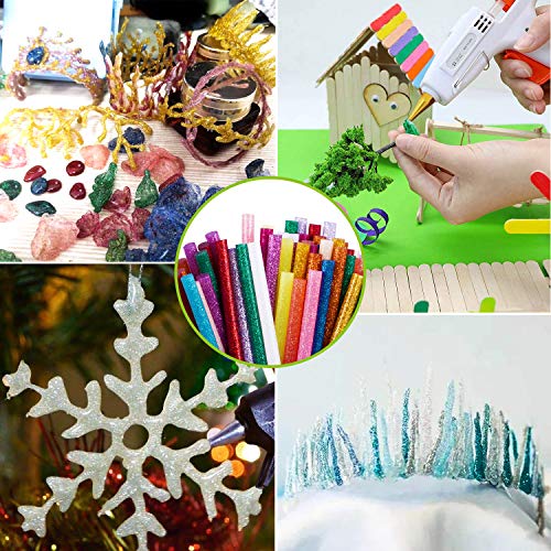 Gwybkq Mini Glitter Hot Glue Sticks 14 Colored for DIY Art Craft,4 inches 80 pcs - Image 7