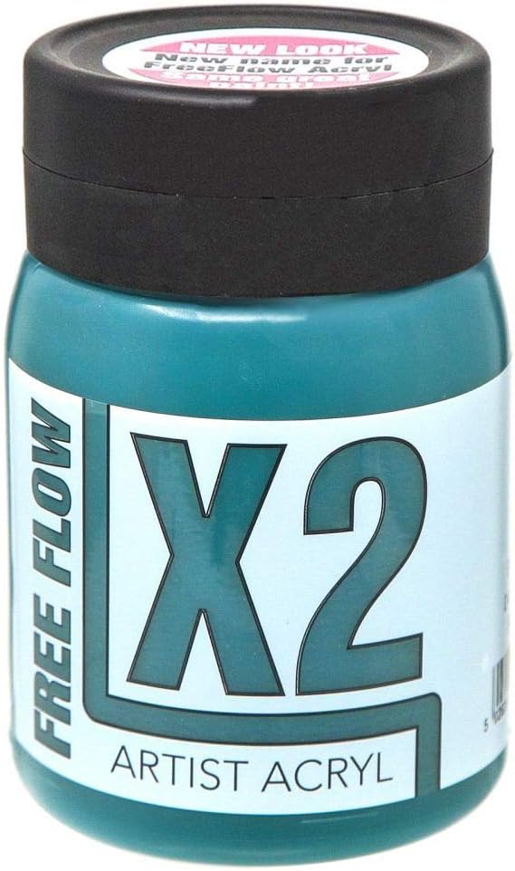 Specialist Crafts X2 Free Flow Acryl Acrylic Colours 500ml Emerald