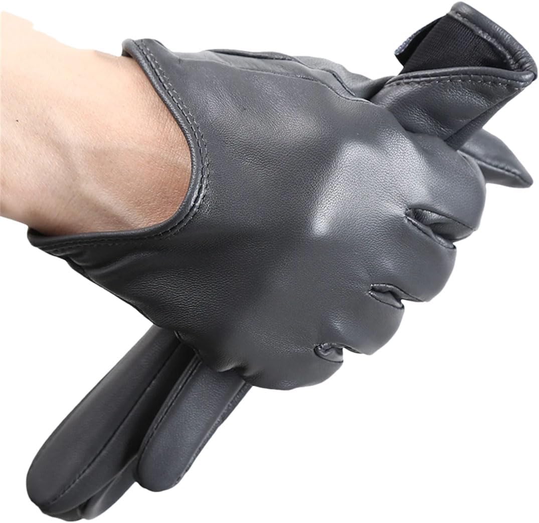 [Hgvcfcv] 女性用レザーグローブ、快適なショートミトン、暖かい冬用グローブ、女性用