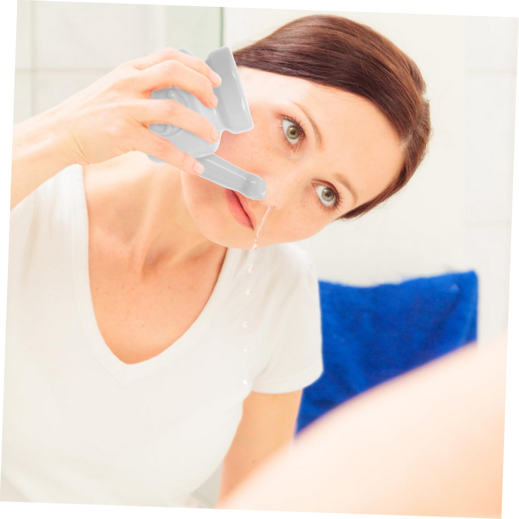 Beaupretty Bouteille de Lavage Nasal Nettoyage Complet 350 Ml en Céramique pour Irrigation Nasale Douce pour Yoga et Périodes de Transition