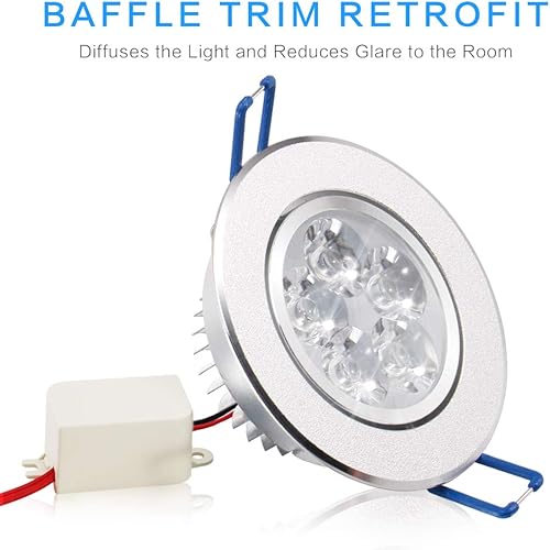 Miniatura 2 de MODOAO - Paquete de 10 focos LED empotrables regulables de 110 V 5 W, luz de techo, luz blanca cálida, 480-500 lúmenes (equivalente a 50 W)