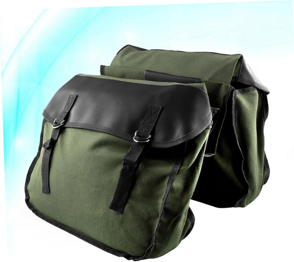 Water Storage Canvas Saddle Bag Dark Green Rear Seat Pouch for Biking Hiking Outdoor Sports Lightweight and Design Capacity for Essentials