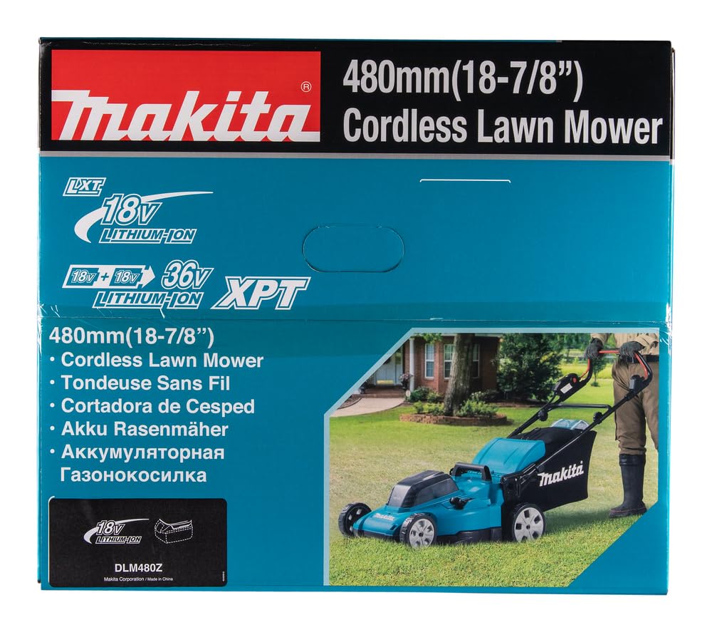 Makita DLM480Z Twin 18V (36V) Li-Ion LXT 48cm Cortacésped - Baterías y Cargador no incluidos