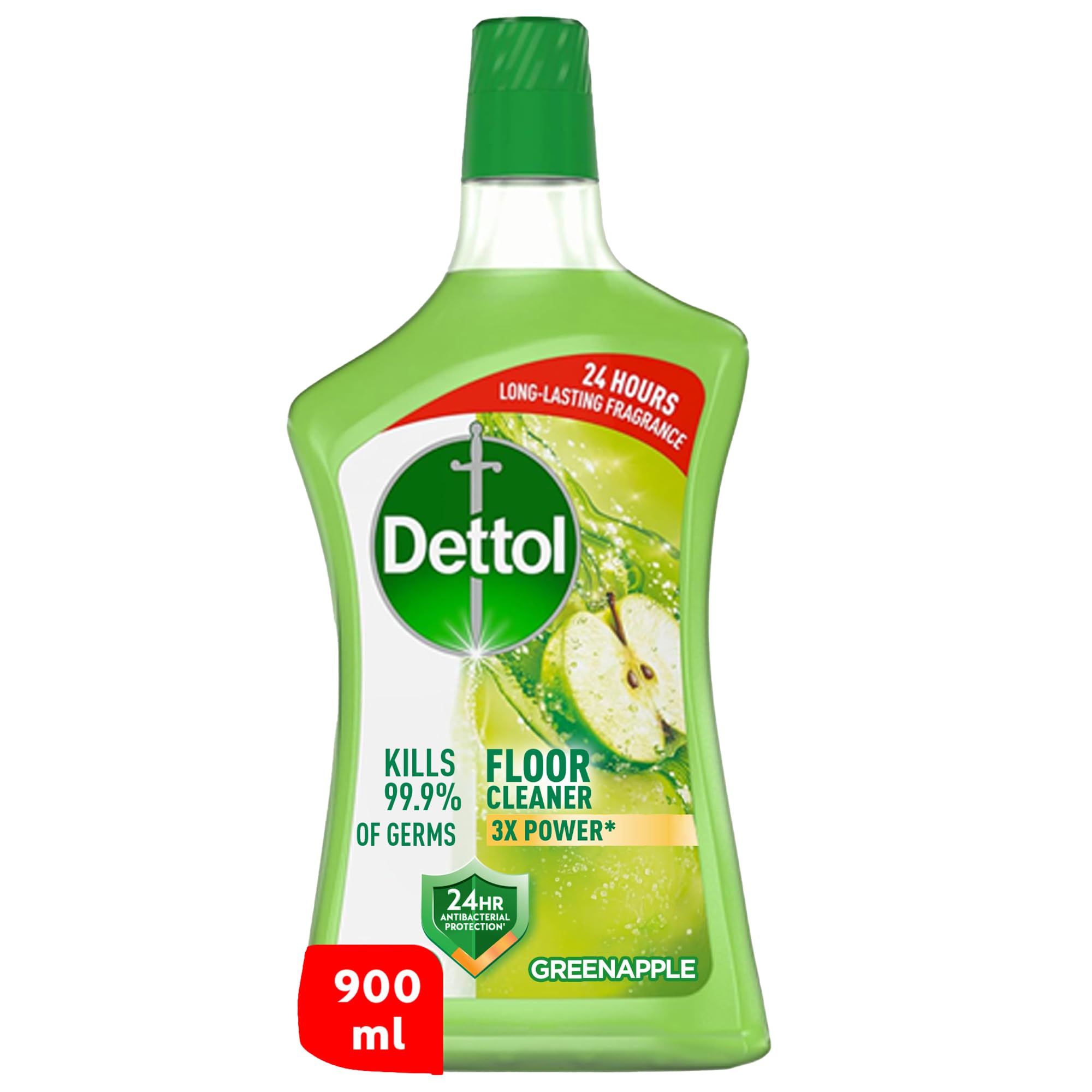 Antibacterial Power Floor Cleaner Green Apple Scent, 900ml