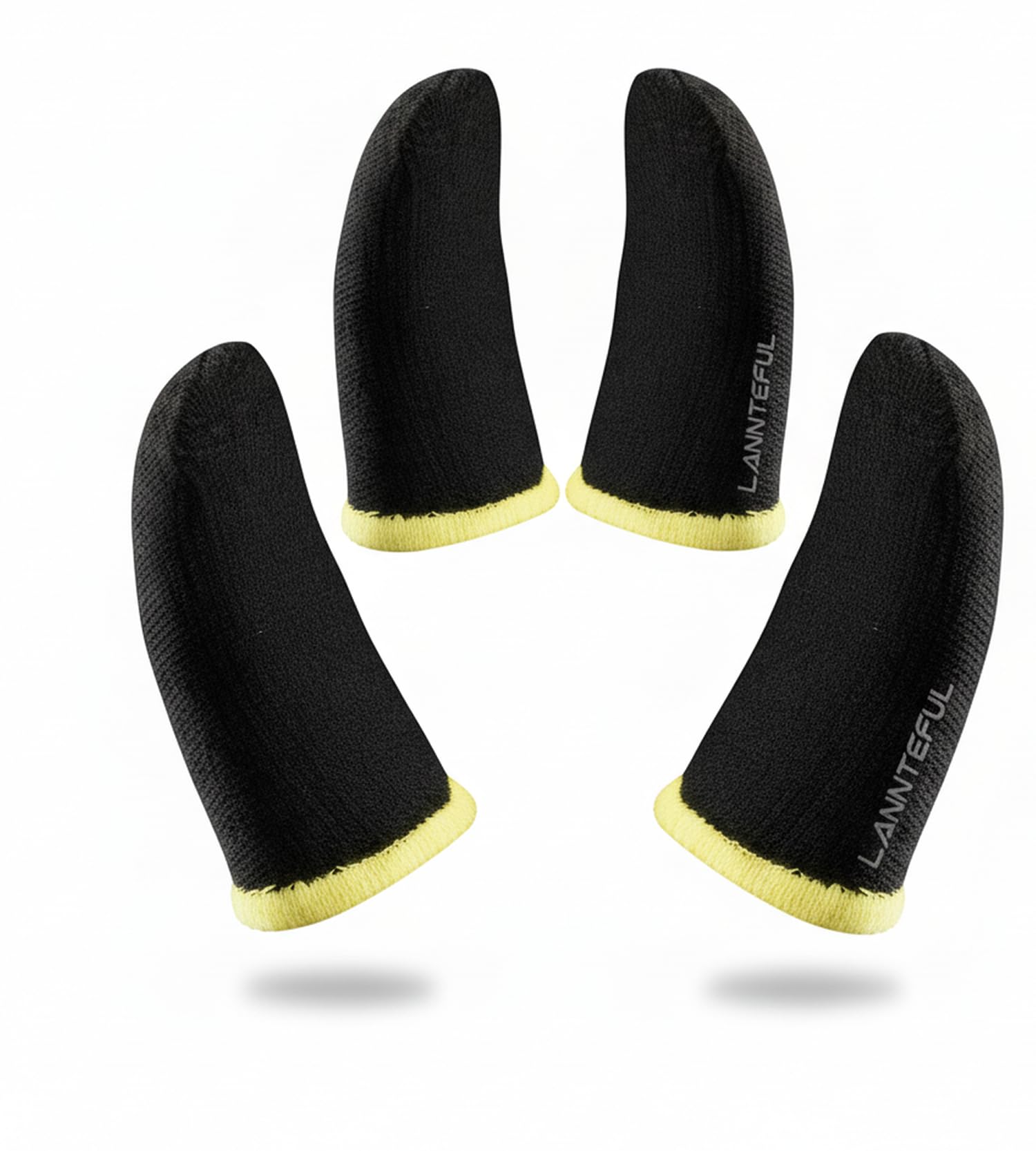 Gaming Finger Sleeves for Mobile Games, Black with Yellow Trim,4 Piece Set, 2 Pairs, for PUBG, COD, Free Fire and Fortnite (2)-picture-19